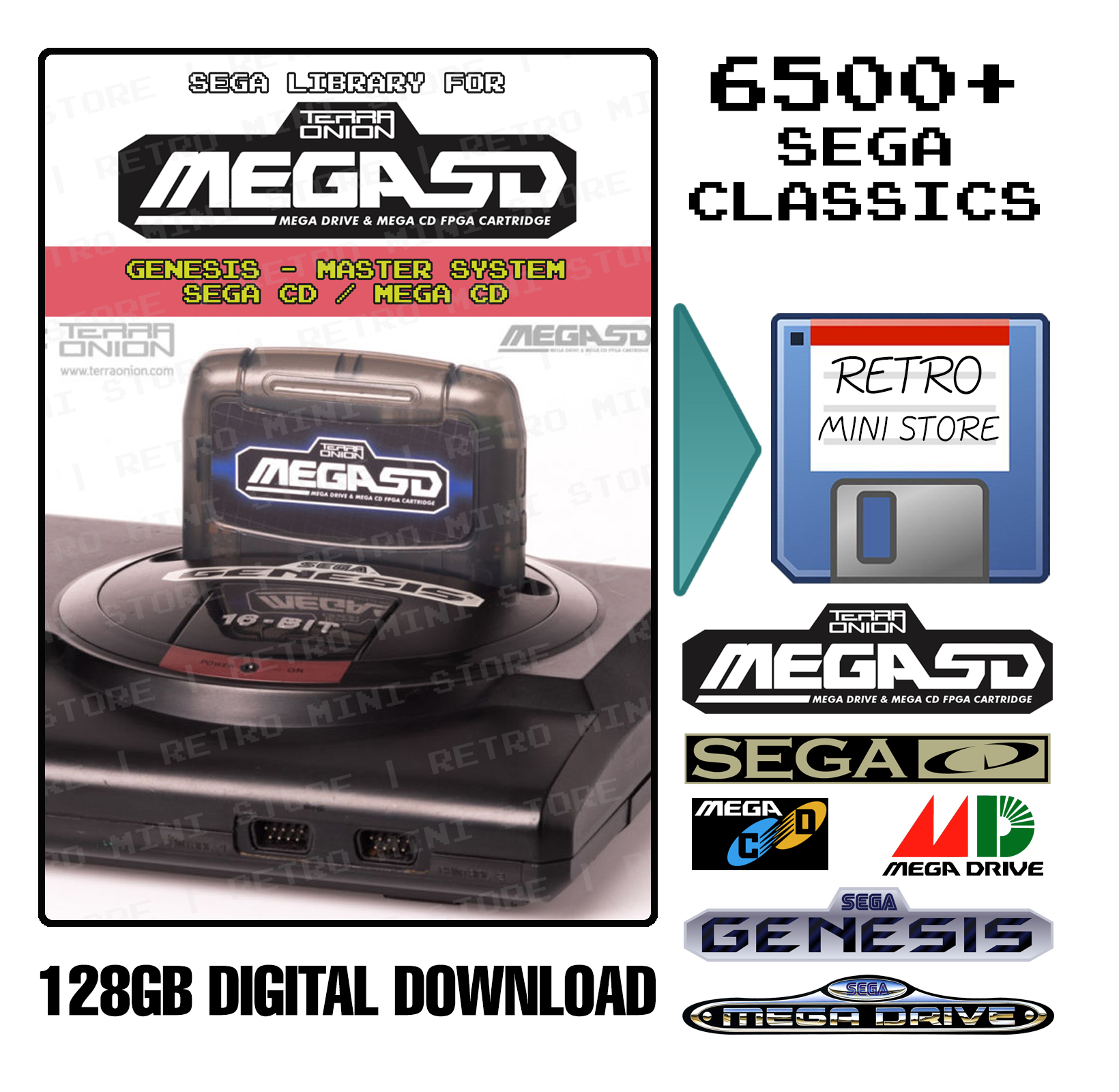 Digital Download Onion MEGA SD Pre-loaded microSD with Complete Library - 9500+ Games Included - RetroMini Store