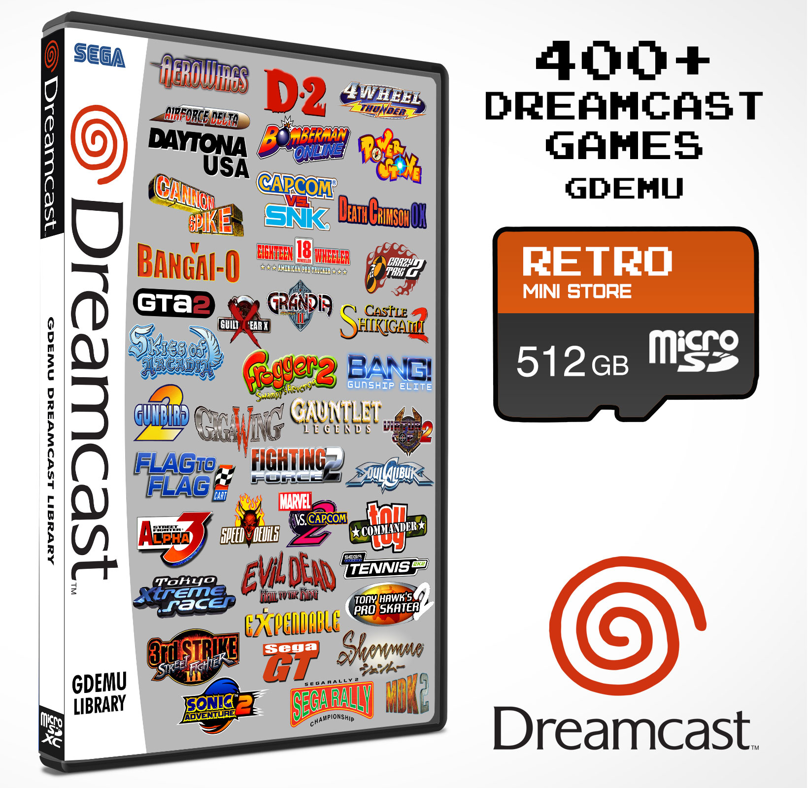 GDEMU 512GB Dreamcast Library